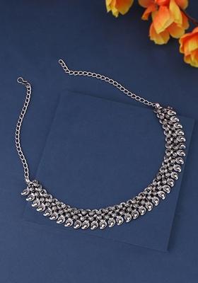 Silver Plated Oxidised Necklace