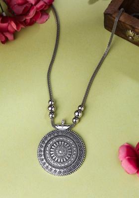 Silver Elegant Oxidised Brass Necklace