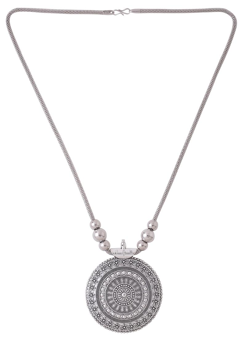 Silver Elegant Oxidised Brass Necklace