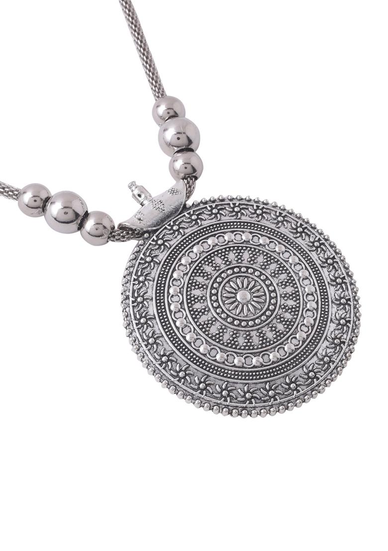 Silver Elegant Oxidised Brass Necklace