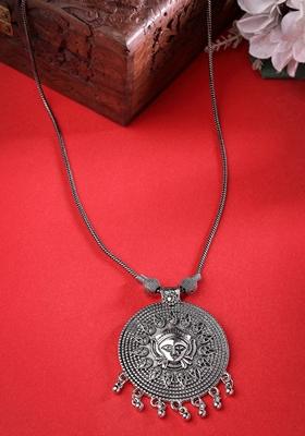 Black Elegant Silver Oxidised Brass Necklace