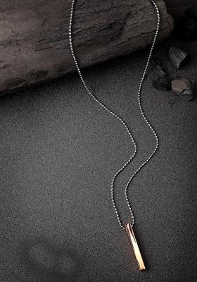 Copper Men Copper Plated Geomatric Pendent With Chain