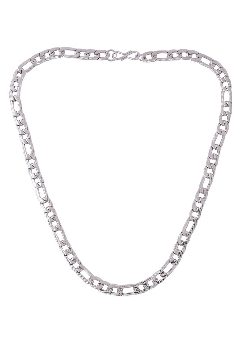 Silver Rhodium Plated Stainlessteel Bohemian Chain For Men
