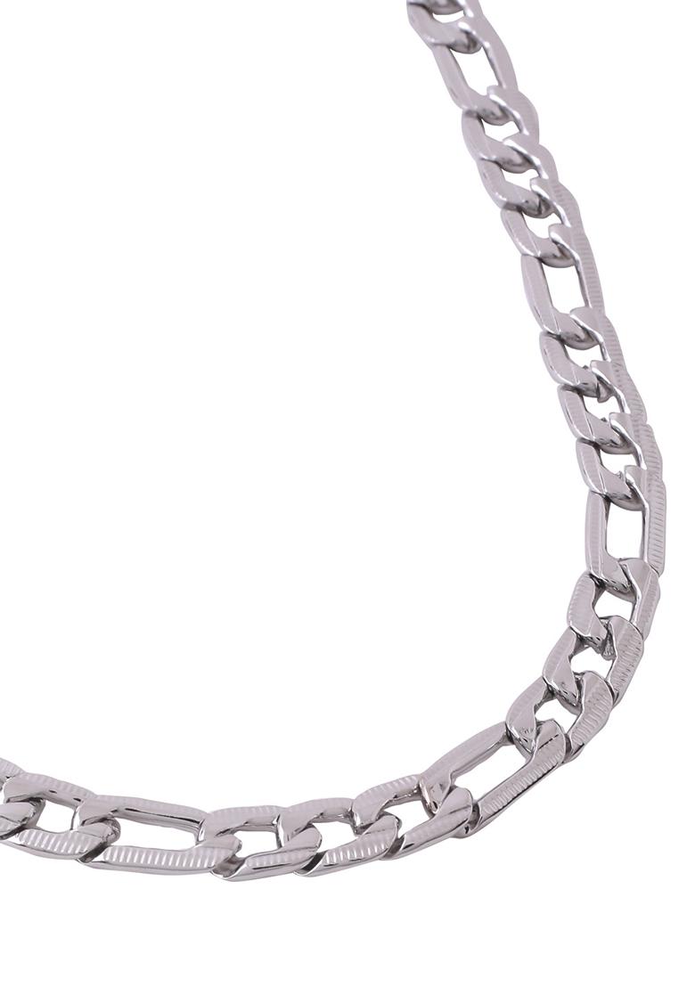 Silver Rhodium Plated Stainlessteel Bohemian Chain For Men