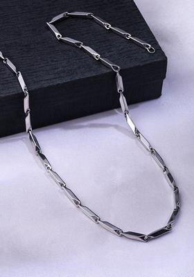 Silver Rhodium Plated Stainlessteel Bohemian Chain For Men