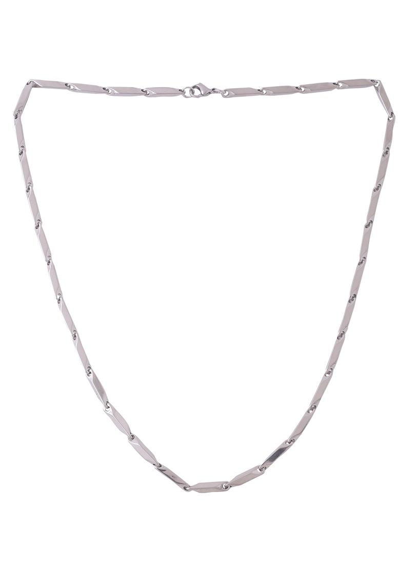 Silver Rhodium Plated Stainlessteel Bohemian Chain For Men