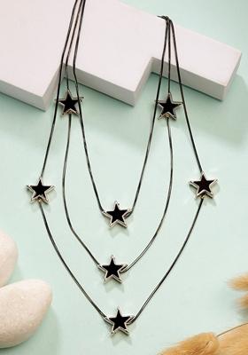 Black Star Shaped Layered Fashion Necklace