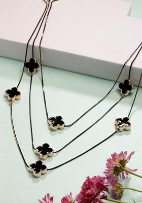 Black Layered Fashion Necklace