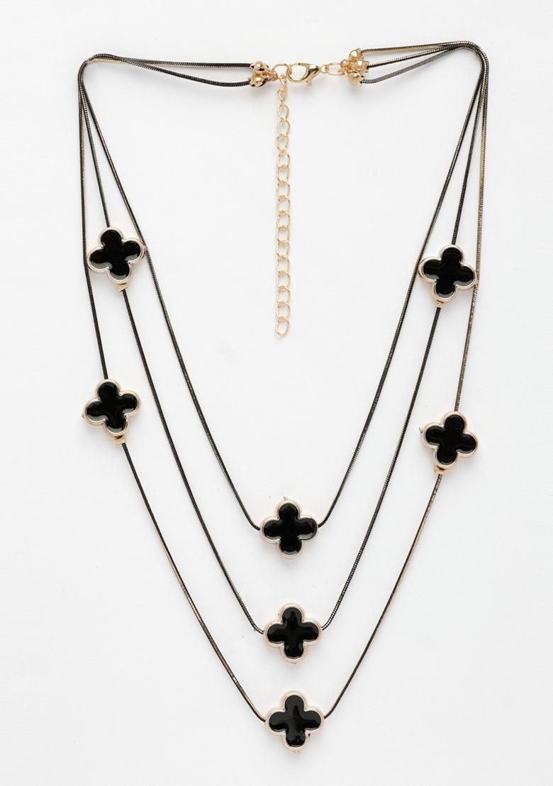 Black Layered Fashion Necklace