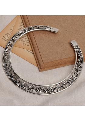 Silver Plated Oxidized Statement Choker Necklace
