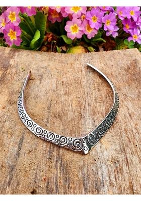 Silver Handmade Plated Oxidized Collar Choker Necklace
