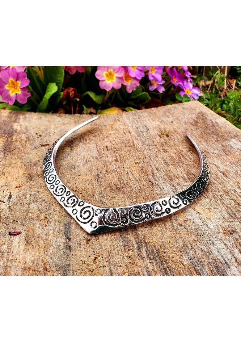 Silver Handmade Plated Oxidized Collar Choker Necklace