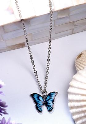Silver Plated Chain With Butterfly Pendant