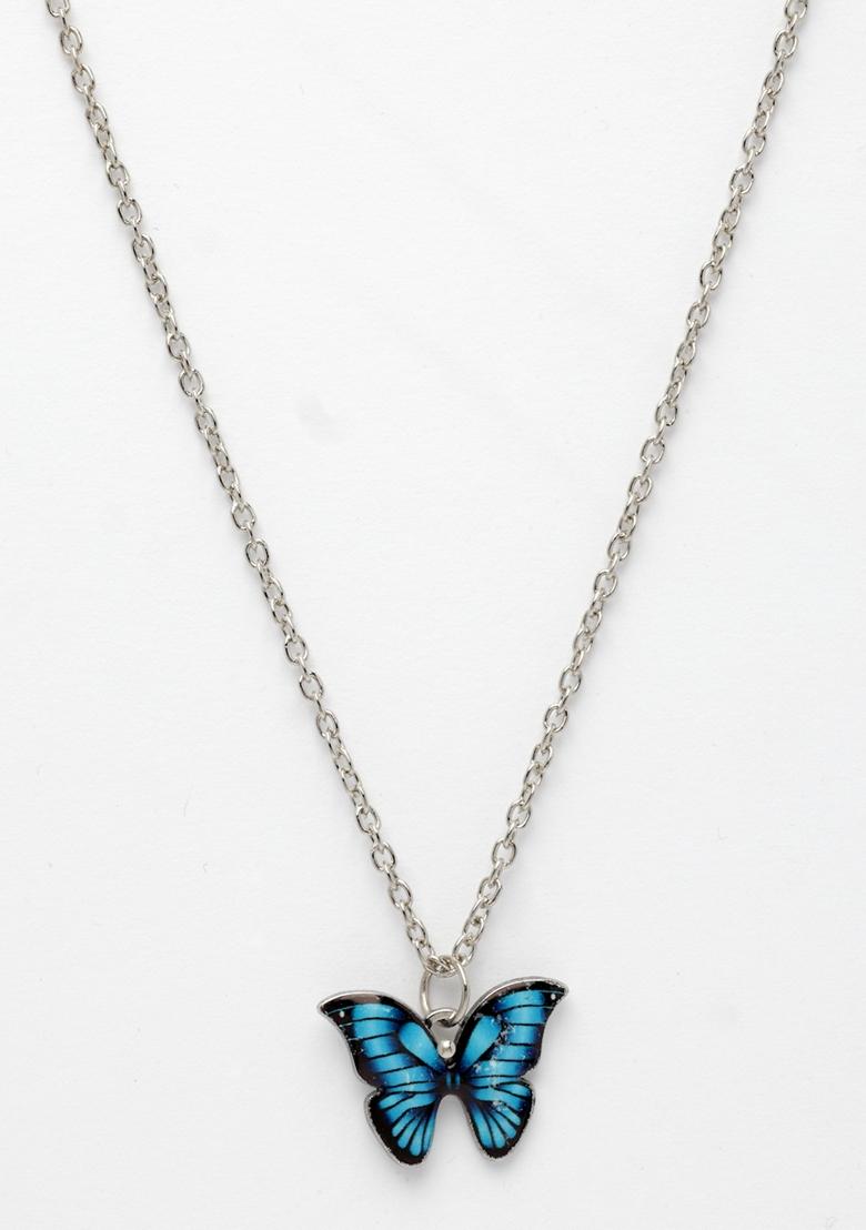 Silver Plated Chain With Butterfly Pendant