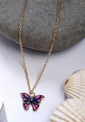 Gold Gold Plated Chain With Butterfly Pendant