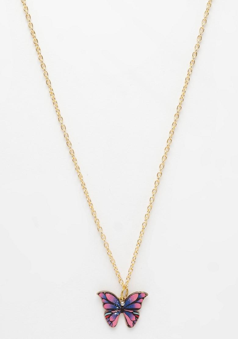 Gold Gold Plated Chain With Butterfly Pendant