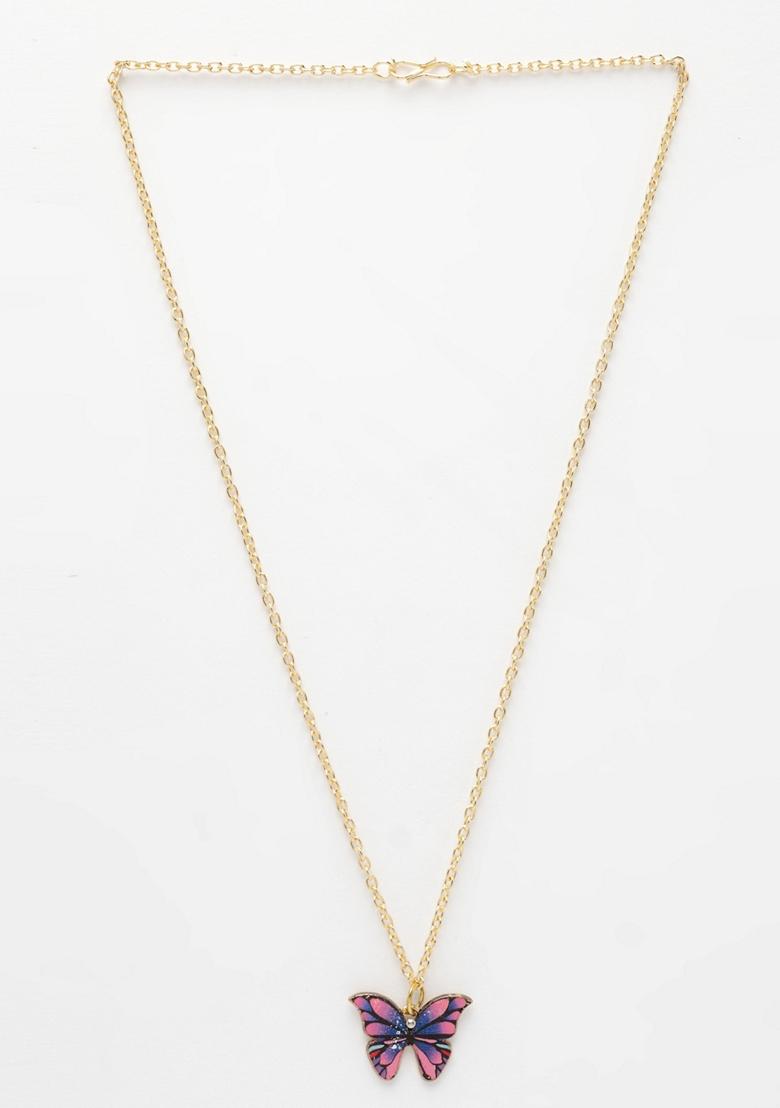 Gold Gold Plated Chain With Butterfly Pendant