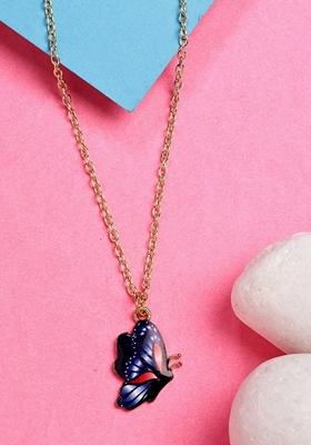Gold Gold Plated Chain With Butterfly Pendant