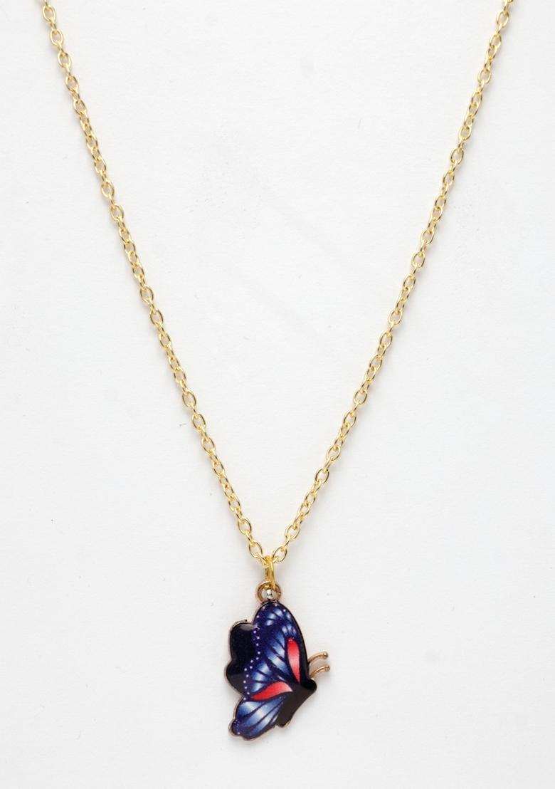 Gold Gold Plated Chain With Butterfly Pendant