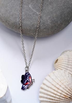 Silver Plated Chain With Butterfly Pendant