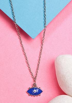 Silver Plated Chain With Evil Eye Pendant