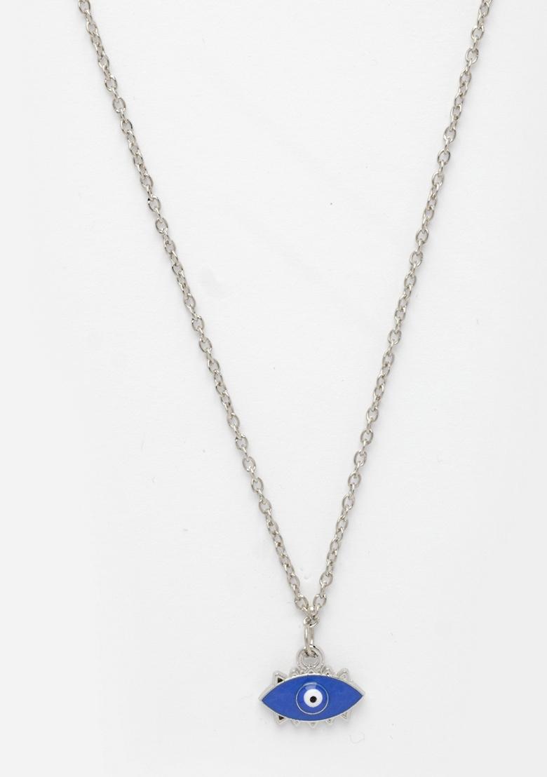Silver Plated Chain With Evil Eye Pendant