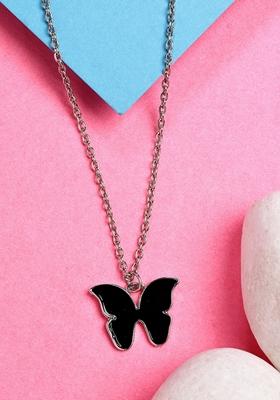 Silver Plated Chain With Butterfly Pendant