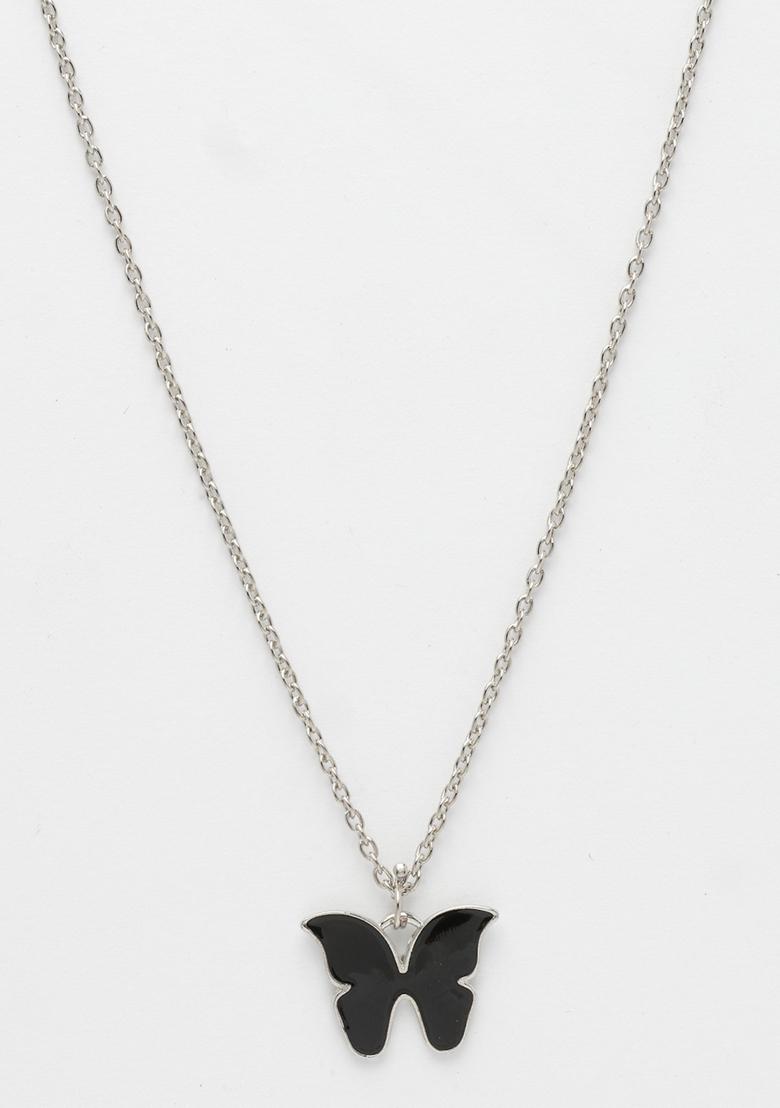 Silver Plated Chain With Butterfly Pendant