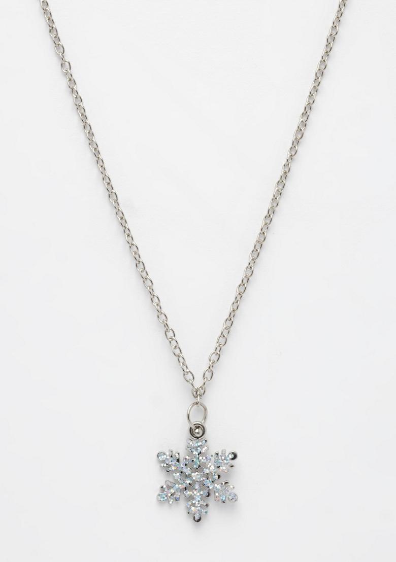 Silver Plated Chain With Snowflake Pendant