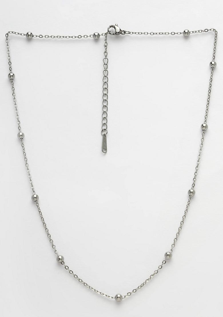Silver Toned Artificial Beads German Oxidised Chain
