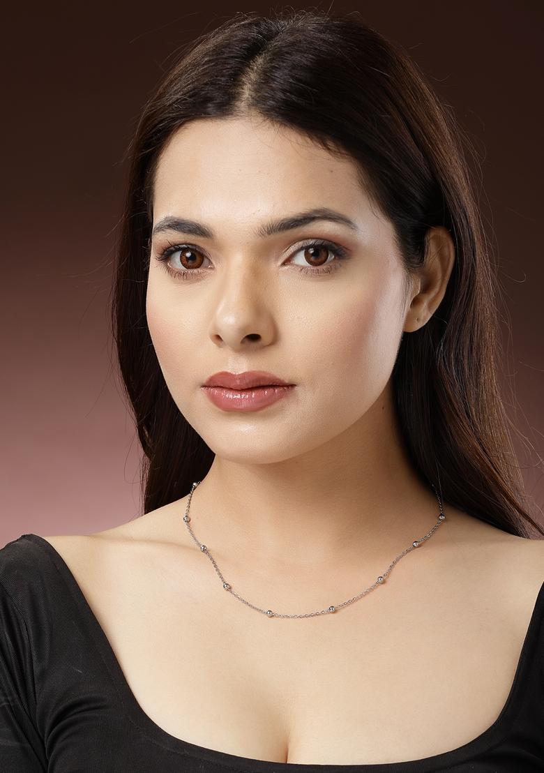 Silver Toned Artificial Beads German Oxidised Chain