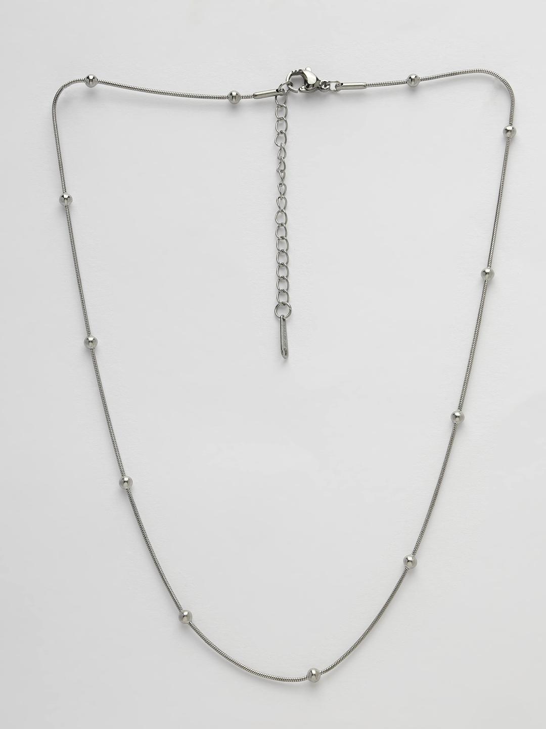 Silver Toned Artificial Beads German Oxidised Chain