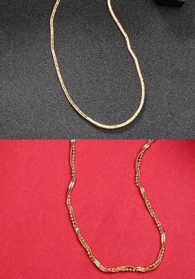 Gold Set Of 2 Gold Plated Minimal Chain