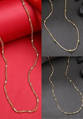Gold Set Of 3 Gold Plated Minimal Chain