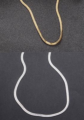 Multi Set Of 2 Silver & Gold Rhodium Plated Minimal Chain