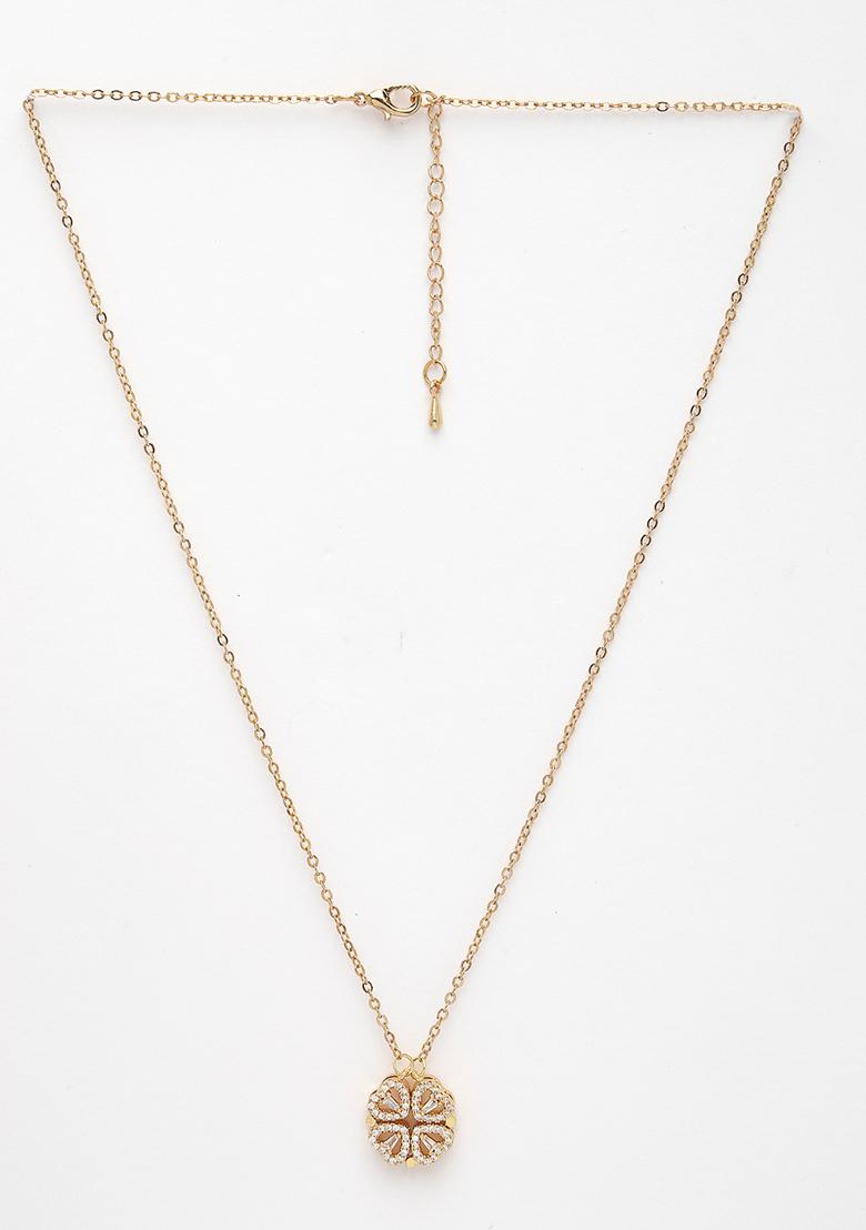 Gold Rose Gold Heart Shape American Diamond Metal Chain