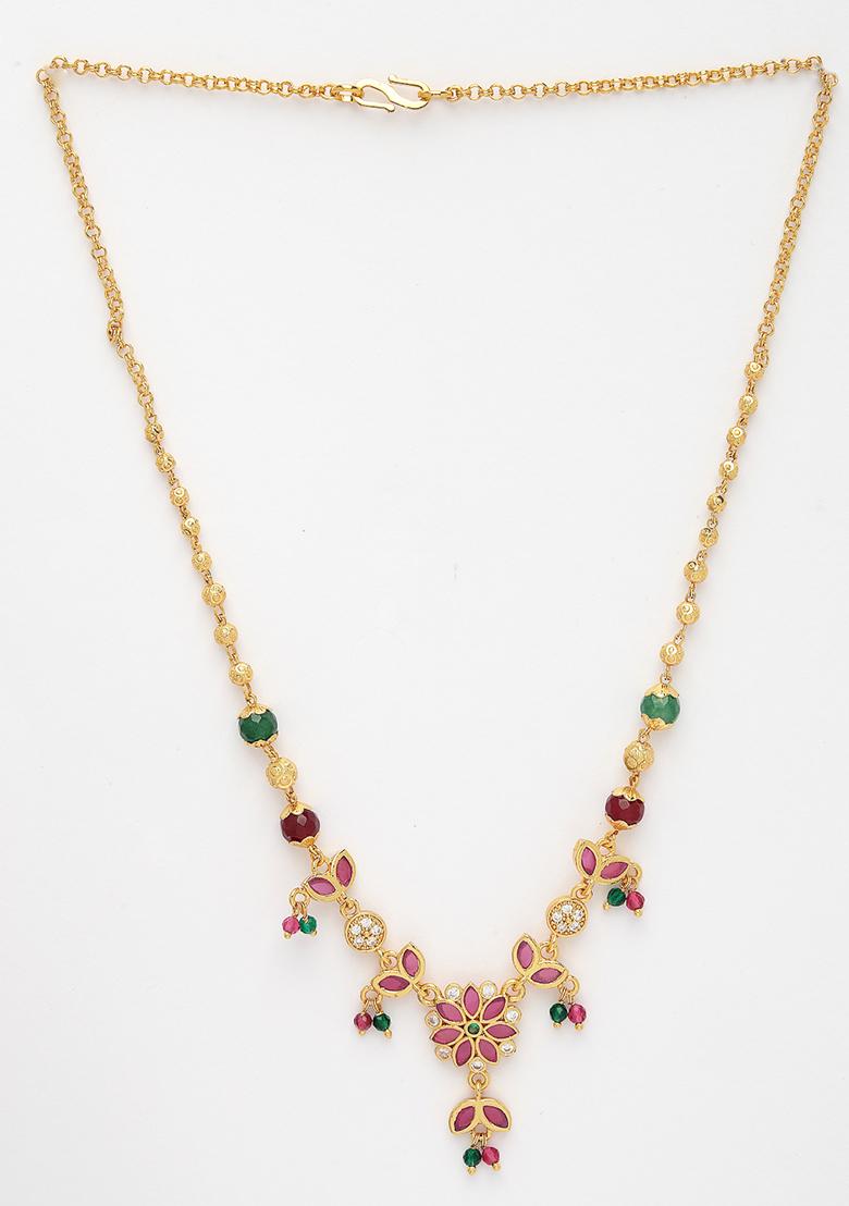 Multi color Gold Plated Minimal Chain