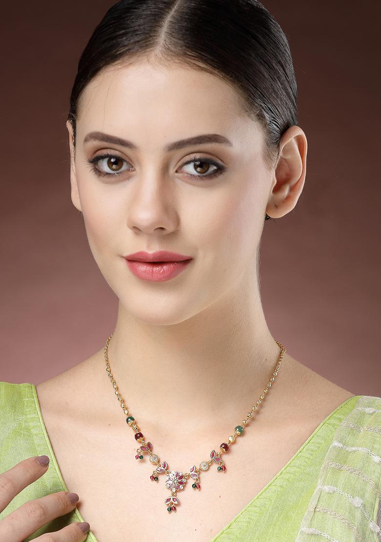 Multi color Gold Plated Minimal Chain