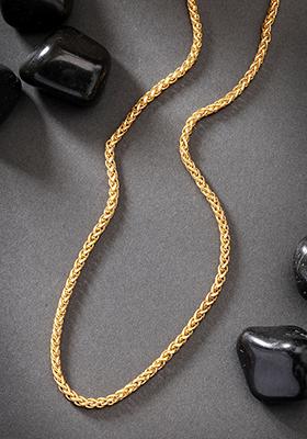 Gold Gold Plated Stainlessteel Chain For Men