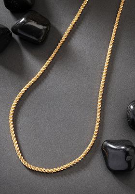 Gold Gold Plated Stainlessteel Chain For Men