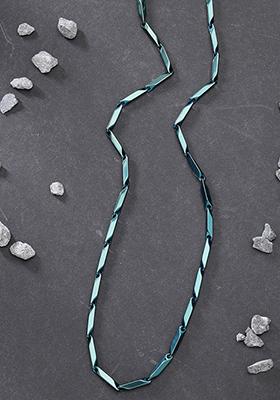 Green Rhodium Plated Stainlessteel Chain For Men