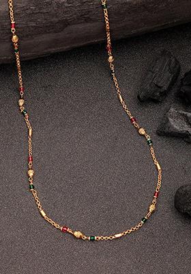 Gold Gold Plated Artificial Beads Minimal Chain