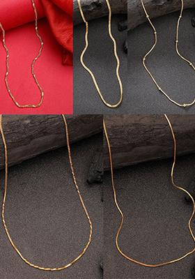 Gold Set Of 5 Gold Plated Minimal Chain