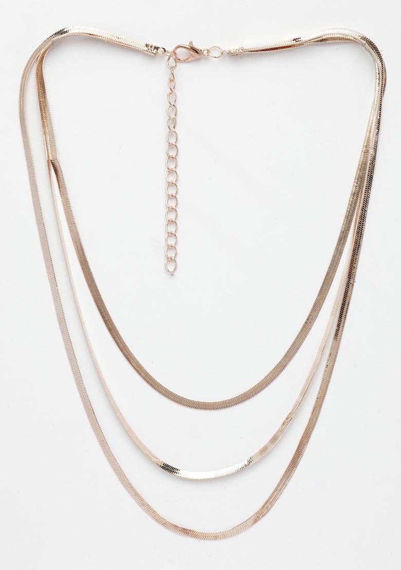 Gold Rose Gold Plated Minimal Layered Chain