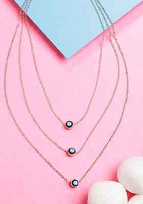 Gold Gold Plated Evil Eye Layered Chain