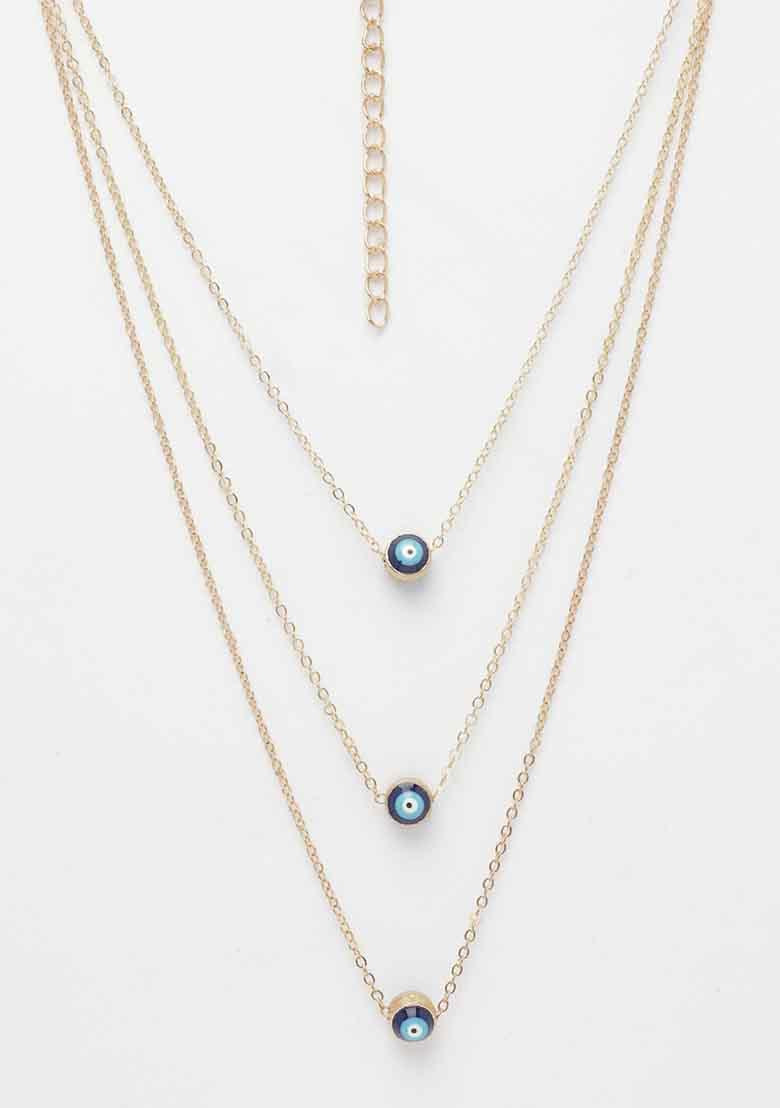 Gold Gold Plated Evil Eye Layered Chain