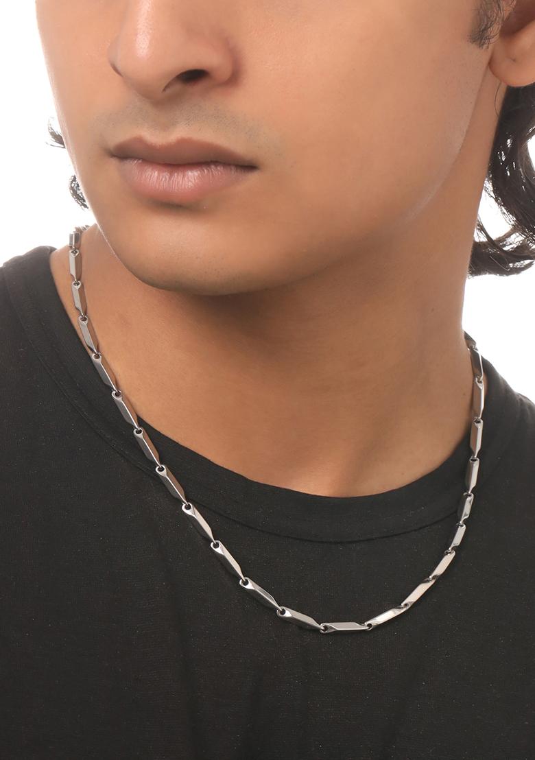 Black Stainlessteel Set Of 2 Bohemian Chain For Men