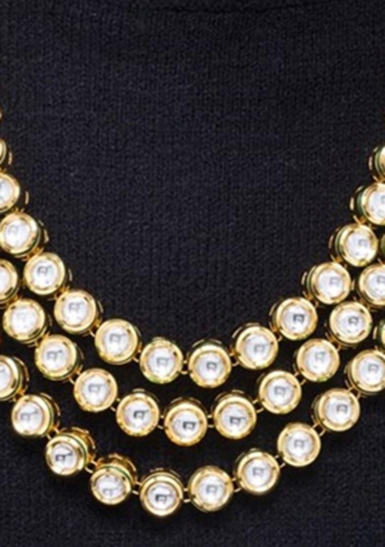 White Kundan Work Necklace Set