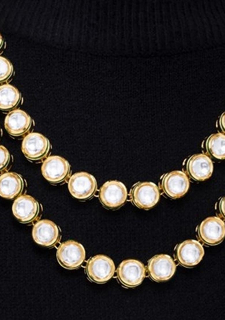 White Kundan Work Necklace Set