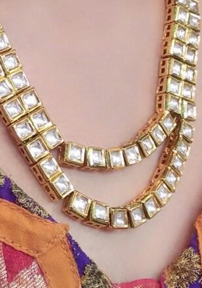 Green Kundan Work Necklace Set